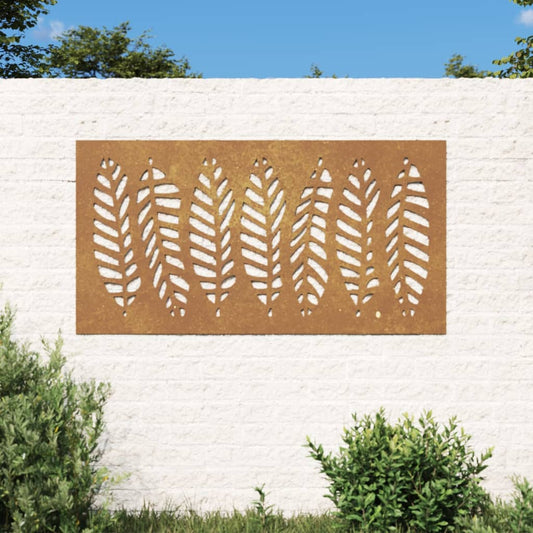 Berkfield Garden Wall Decoration 105x55 cm Corten Steel Leaf Design