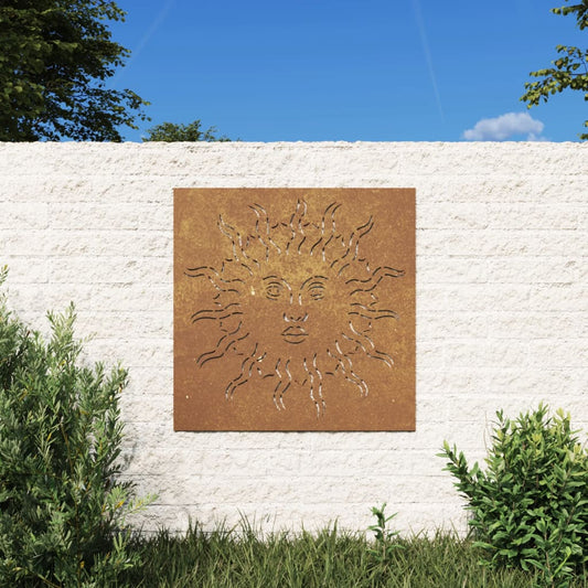 Berkfield Garden Wall Decoration 55x55 cm Corten Steel Sun Design
