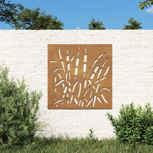 Berkfield Garden Wall Decoration 55x55 cm Corten Steel Grass Design