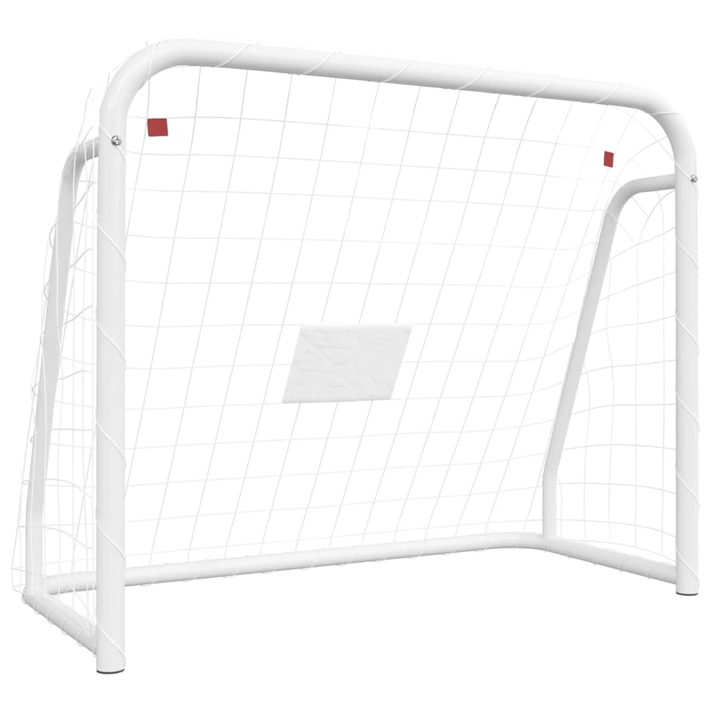 Berkfield Football Goal with Net White 125x96x60 cm Steel&Polyester