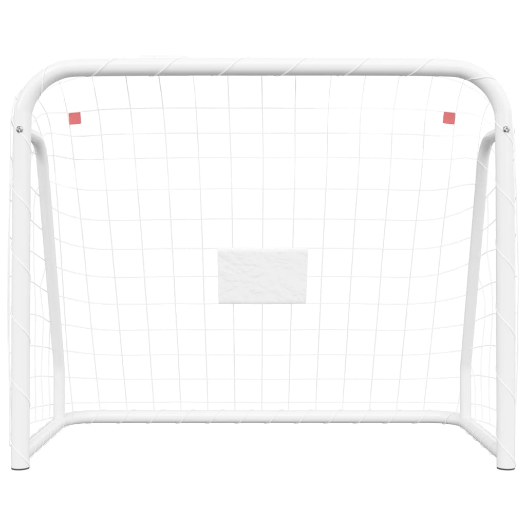 Berkfield Football Goal with Net White 125x96x60 cm Steel&Polyester