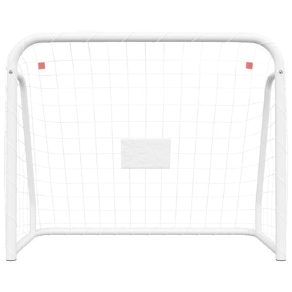 Berkfield Football Goal with Net White 125x96x60 cm Steel&Polyester