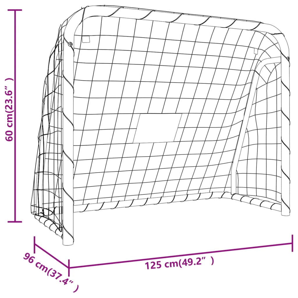Berkfield Football Goal with Net White 125x96x60 cm Steel&Polyester