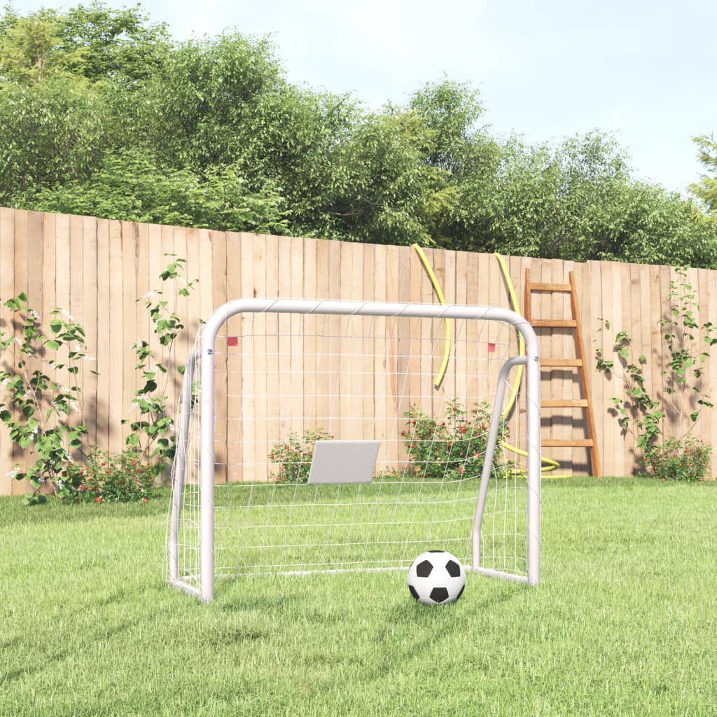 Berkfield Football Goal with Net White 125x96x60 cm Steel&Polyester