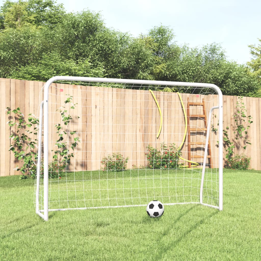 Berkfield Football Goal with Net White 214x75x152 cm Steel&Polyester