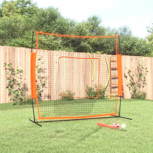 Berkfield Portable Baseball Net Red&Black 219x107x212 cm Steel&Polyester