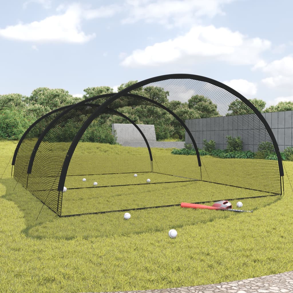 Berkfield Baseball Batting Cage Net Black 600x400x250 cm Polyester