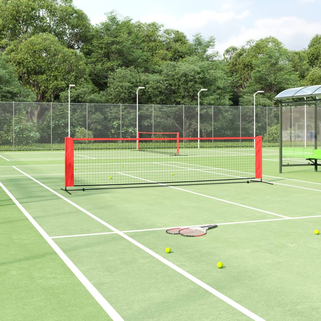Berkfield Tennis Net Black and Red 400x100x87 cm Polyester