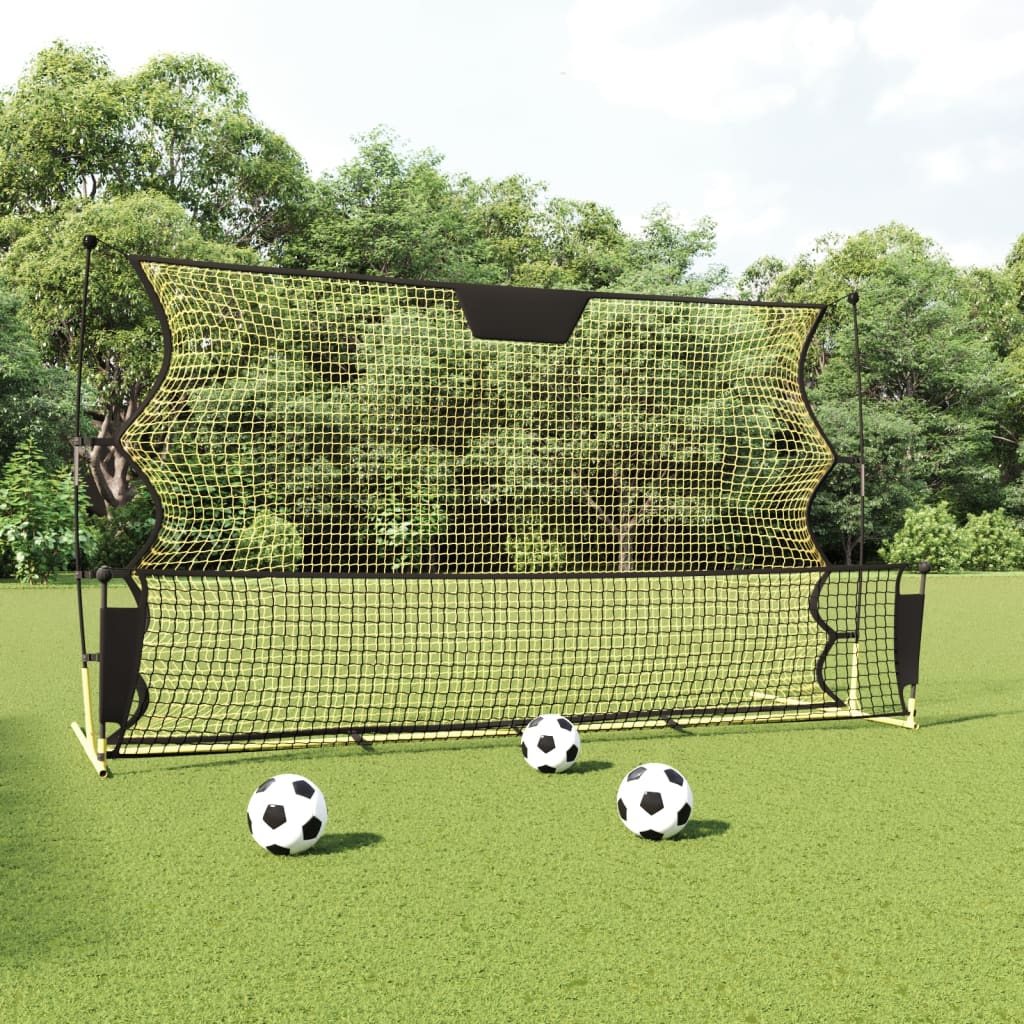 Berkfield Football Rebounder Net Black and Yellow 183x85x120 cm Polyester