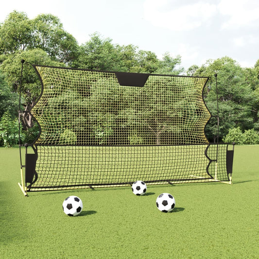 Berkfield Football Rebounder Net Black and Yellow 183x85x120 cm Polyester