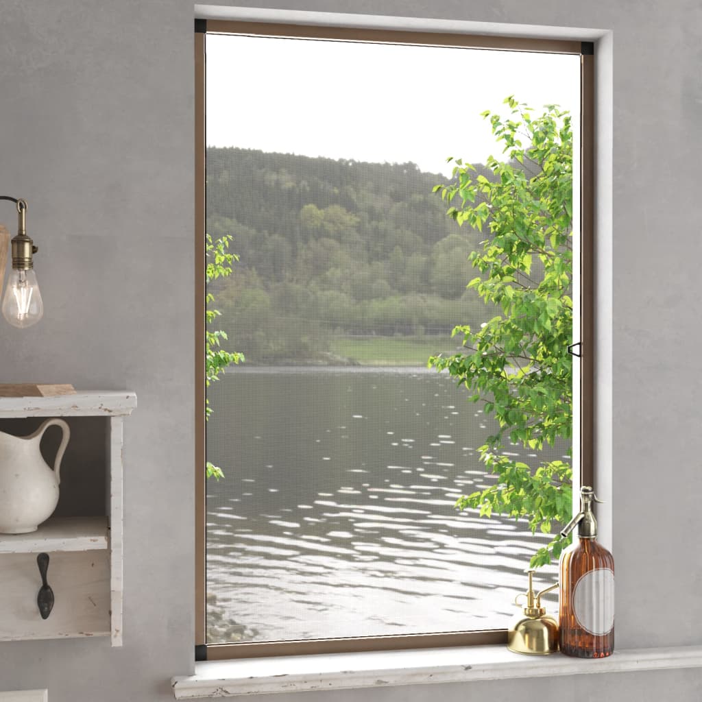 Berkfield Insect Screen for Windows Brown 90x120 cm