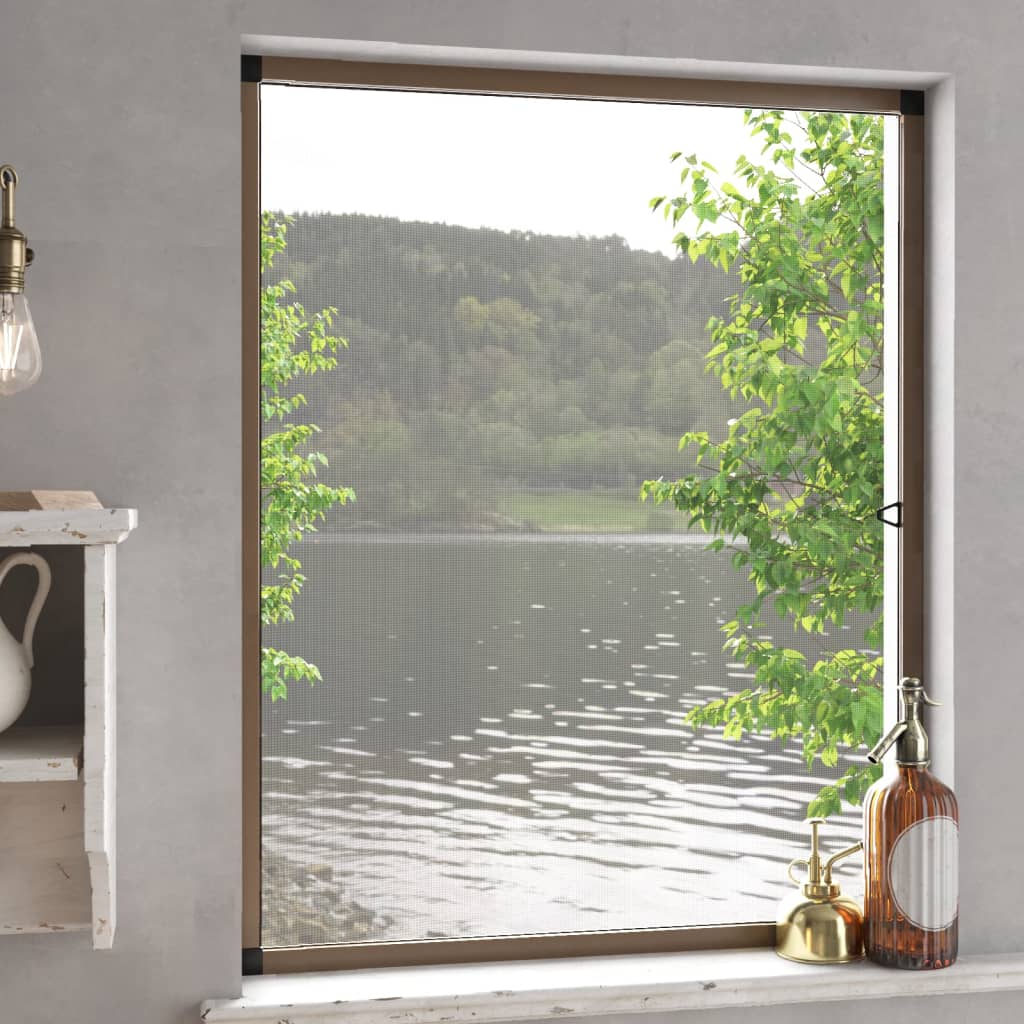 Berkfield Insect Screen for Windows Brown 100x120 cm