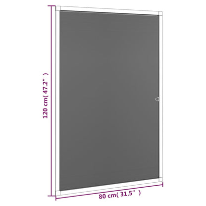 Berkfield Insect Screen for Windows Anthracite 80x120 cm