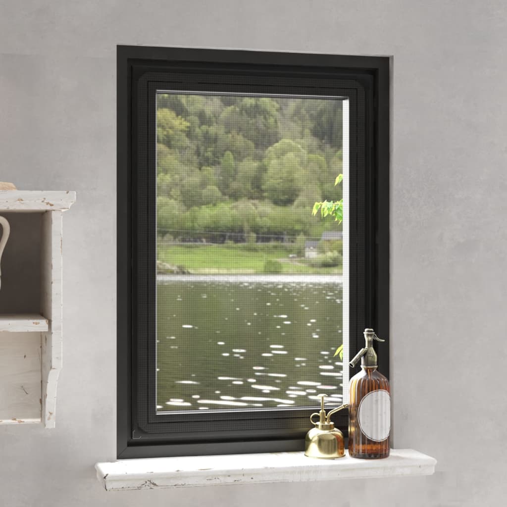 Berkfield Magnetic Insect Screen for Windows Anthracite 80x120 cm