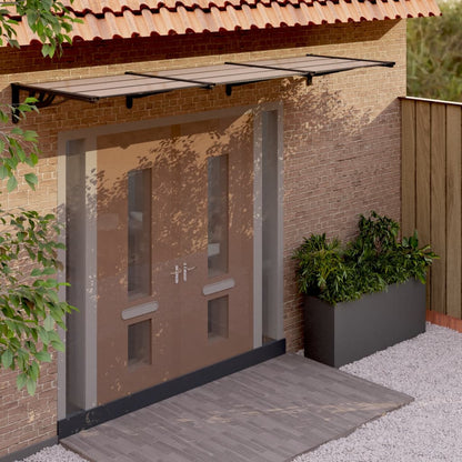 Berkfield Door Canopy Black 358.5x90 cm Polycarbonate