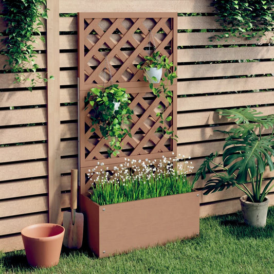 Berkfield Trellis Planter Brown 65x33x135 cm WPC