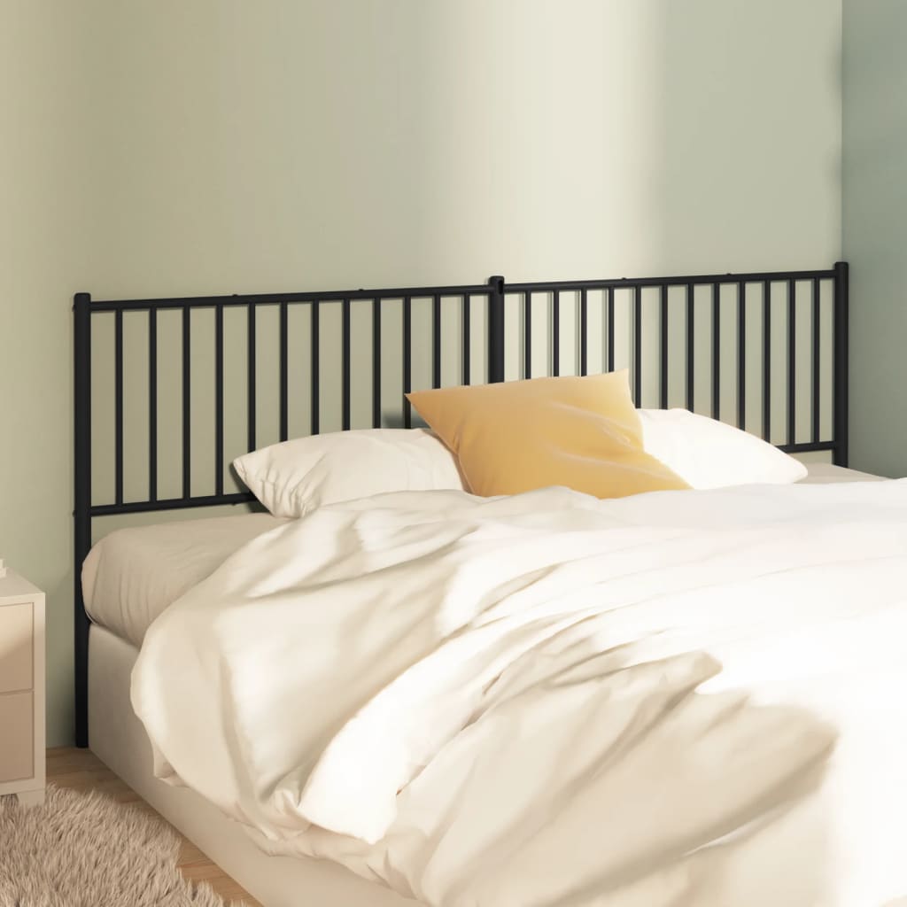 Berkfield Metal Headboard Black 193 cm