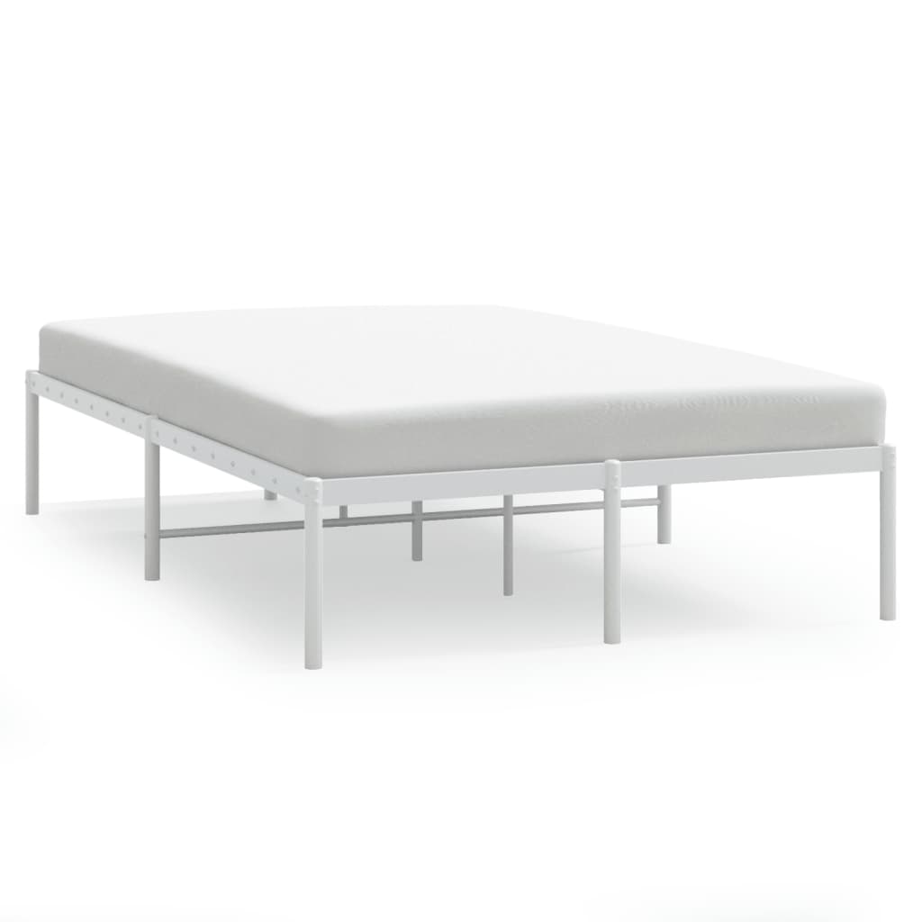 Berkfield Metal Bed Frame White 120x200 cm