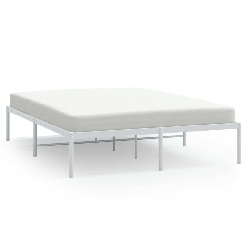 Berkfield Metal Bed Frame White 140x190 cm