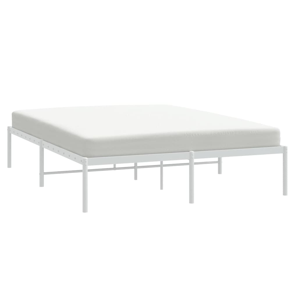 Berkfield Metal Bed Frame White 140x190 cm