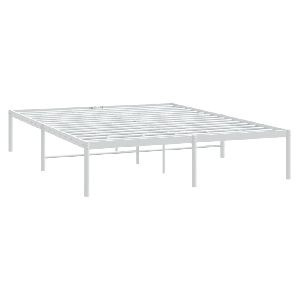 Berkfield Metal Bed Frame White 140x190 cm