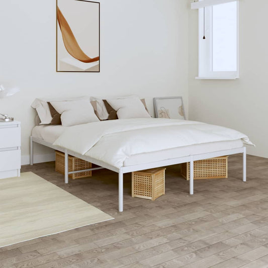 Berkfield Metal Bed Frame White 140x200 cm