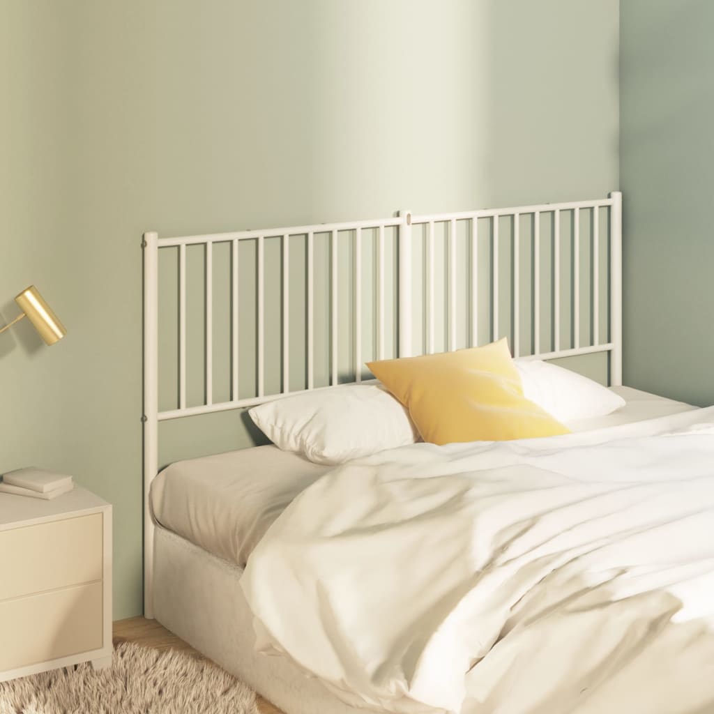 Berkfield Metal Headboard White 150 cm