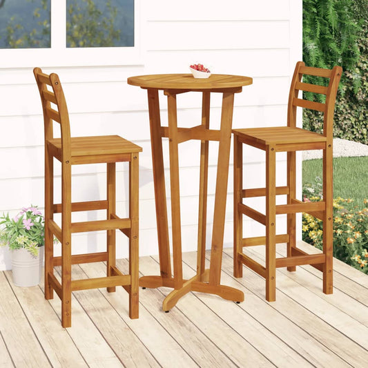 Berkfield 3 Piece Garden Dining Set Solid Wood Acacia