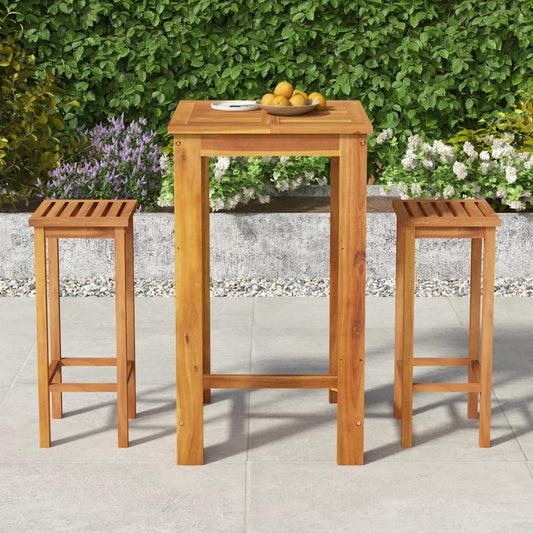 Berkfield 3 Piece Garden Dining Set Solid Wood Acacia