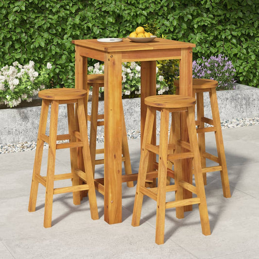 Berkfield 5 Piece Garden Dining Set Solid Wood Acacia