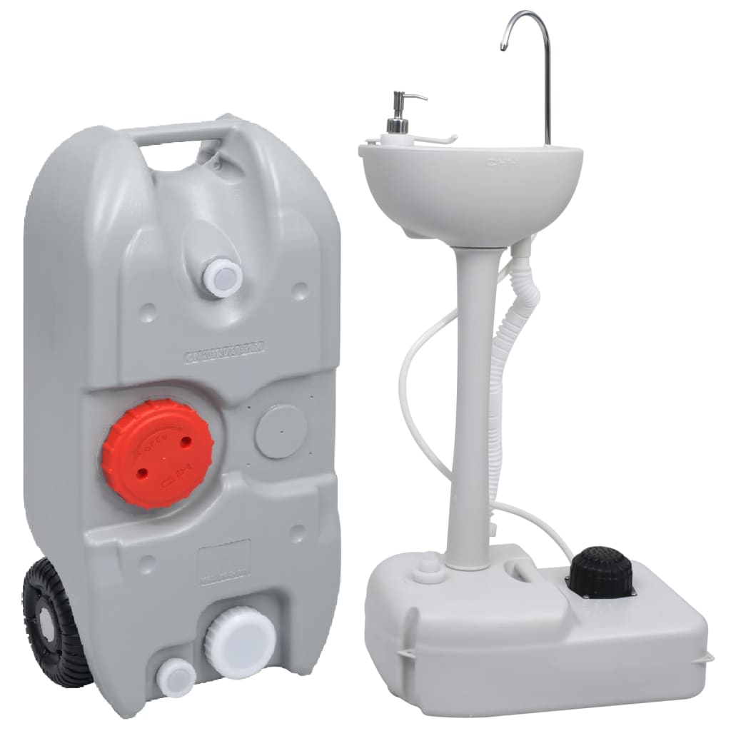Berkfield Portable Camping Handwash Stand and Water Tank Set