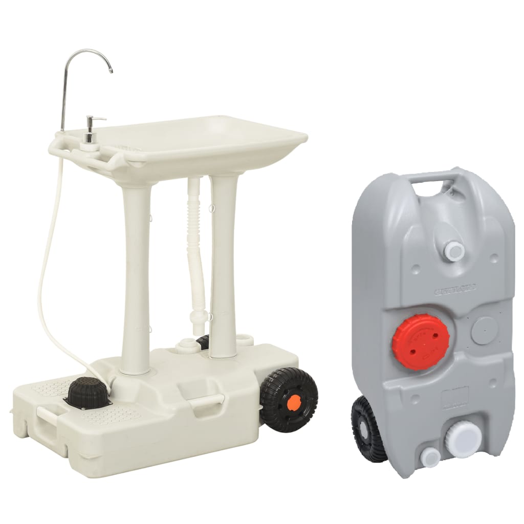 Berkfield Portable Camping Handwash Stand and Water Tank Set
