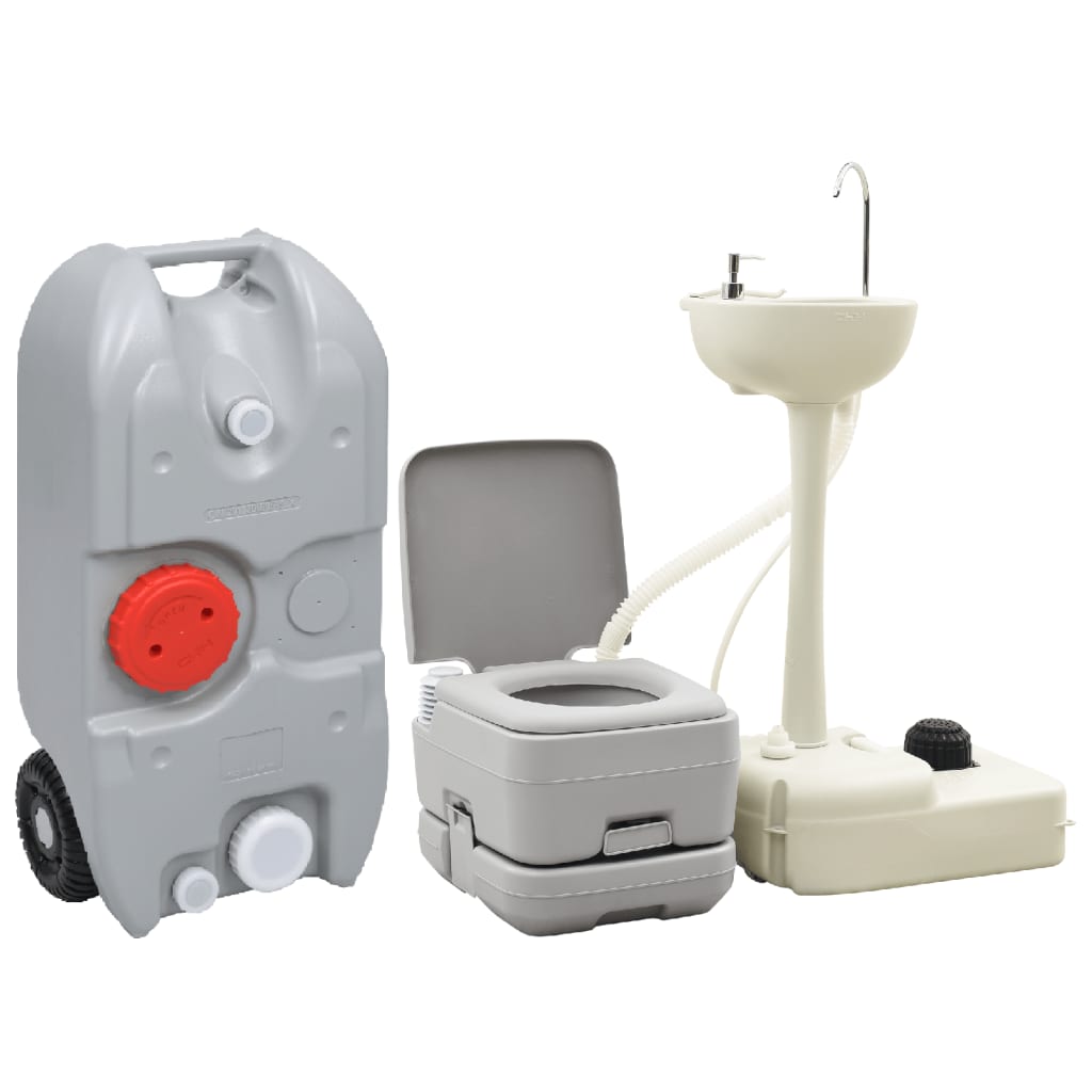 Berkfield Portable Camping Toilet and Handwash Stand Set with Water Tank