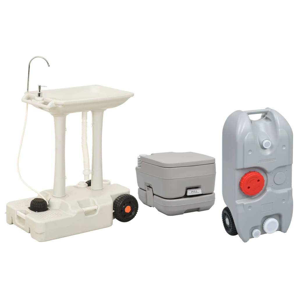 Berkfield Portable Camping Toilet and Handwash Stand Set with Water Tank