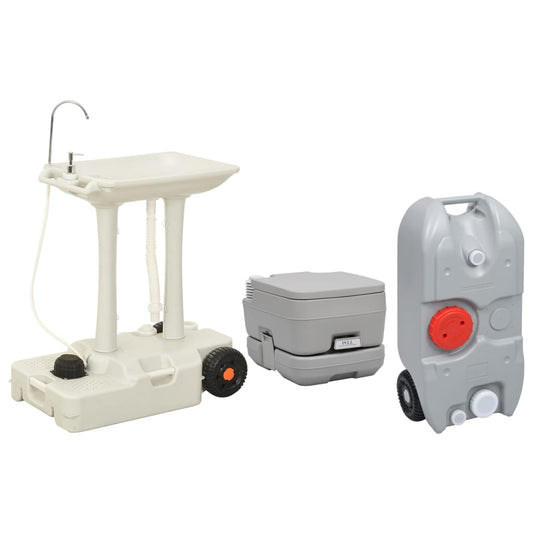 Berkfield Portable Camping Toilet and Handwash Stand Set with Water Tank