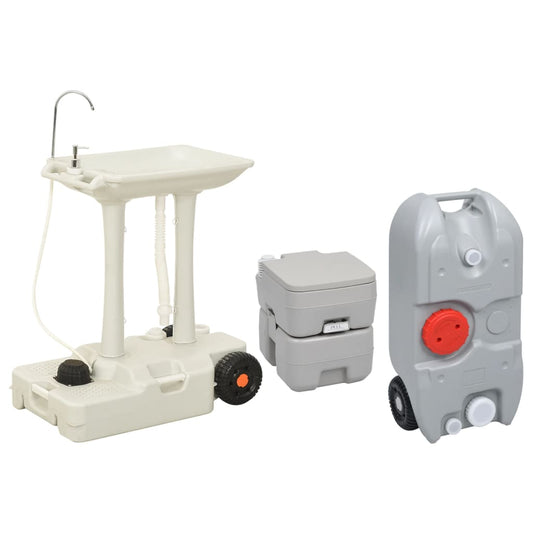 Berkfield Portable Camping Toilet and Handwash Stand Set with Water Tank