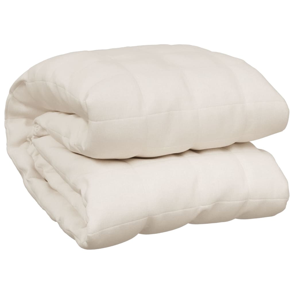 Berkfield Weighted Blanket Light Cream 200x230 cm 9 kg Fabric