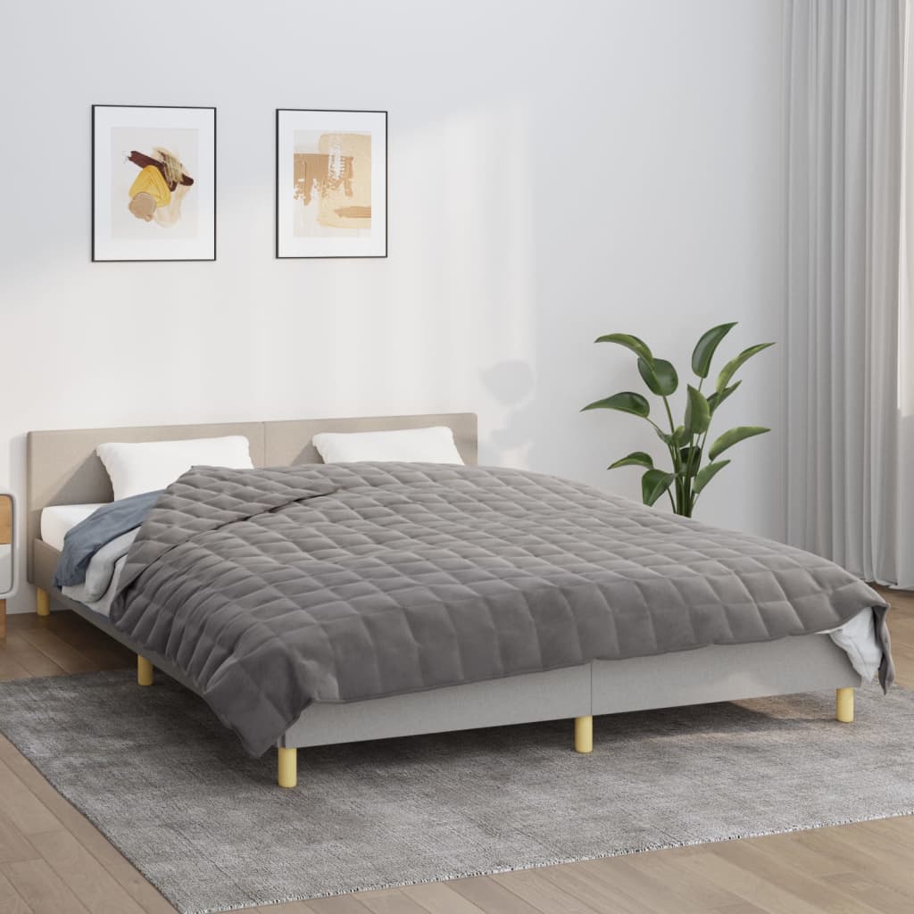 Berkfield Weighted Blanket Grey 220x230 cm King 11 kg Fabric