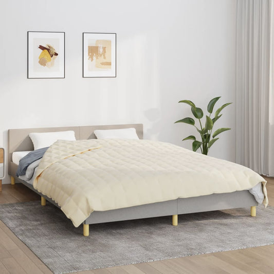 Berkfield Weighted Blanket Light Cream 200x220 cm 9 kg Fabric