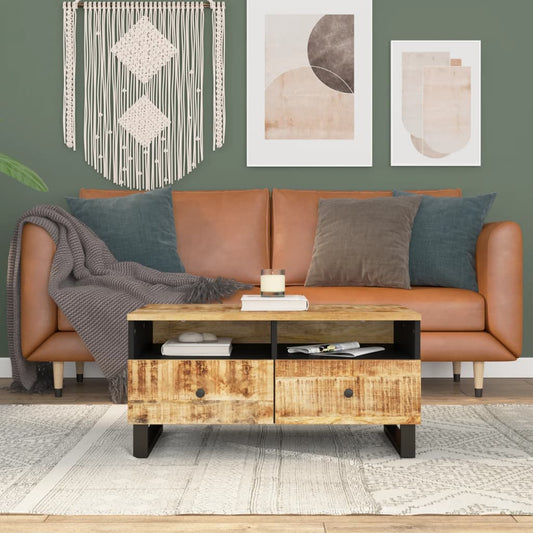 Berkfield Coffee Table 80x54x40 cm Solid Wood Mango&Engineered Wood
