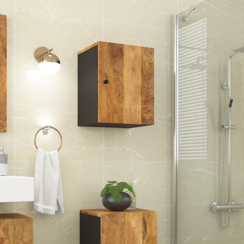 Berkfield Bathroom Wall Cabinet 38x33x48 cm Solid Wood Mango