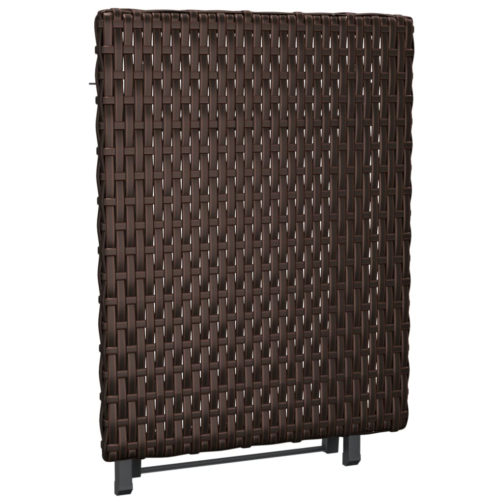 Berkfield Folding Table Brown 45x35x32 cm Poly Rattan