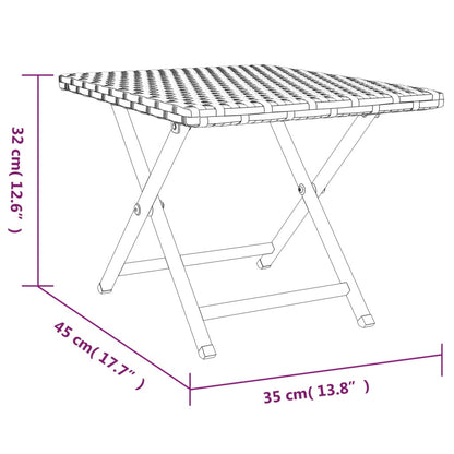 Berkfield Folding Table Grey 45x35x32 cm Poly Rattan