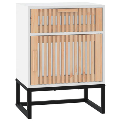 Berkfield Bedside Cabinet White 40x30x55.5 cm Engineered Wood&Iron