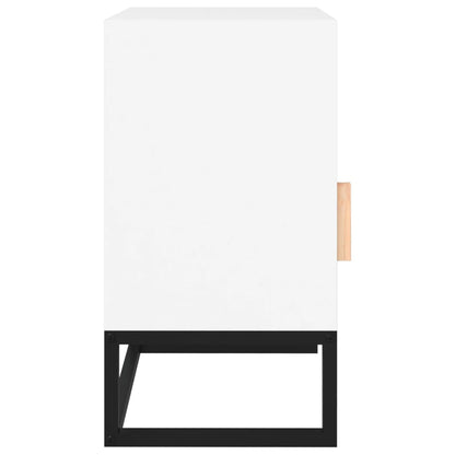 Berkfield Bedside Cabinet White 40x30x55.5 cm Engineered Wood&Iron