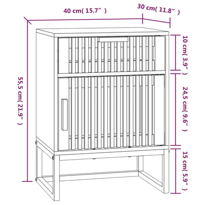 Berkfield Bedside Cabinet White 40x30x55.5 cm Engineered Wood&Iron