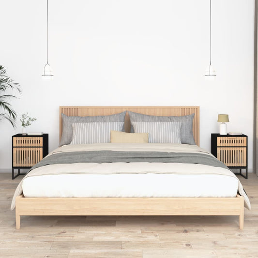 Berkfield Bedside Cabinets 2 pcs Black 40x30x55.5 cm Engineered Wood&Iron