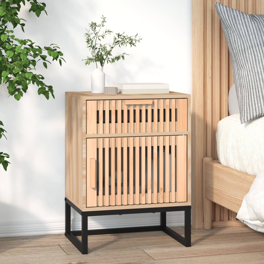 Berkfield Bedside Cabinet 40x30x55.5 cm Engineered Wood&Iron