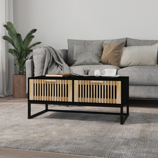 Berkfield Coffee Table Black 80x40x35 cm Engineered Wood and Iron