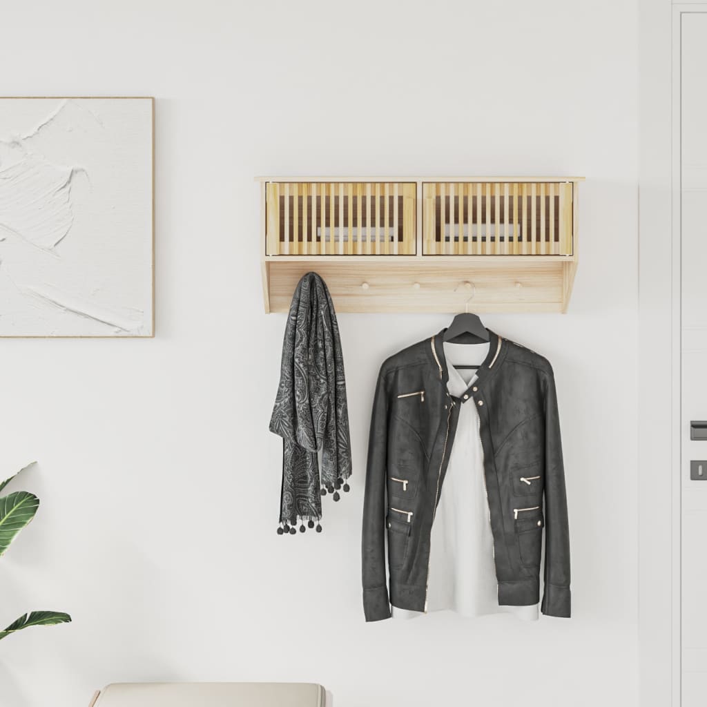 Berkfield Wall Wardrobe with Hooks 80x24x35.5 cm Engineered Wood